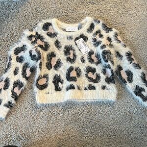 Children’s Place leopard eyelash sweater. Size 3T. NWT.